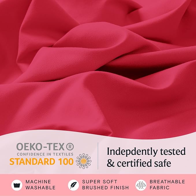 LuxClub 4 PC Sheet Set Bed Sheets Deep Pockets 16" Eco Friendly Wrinkle Free - Image 5