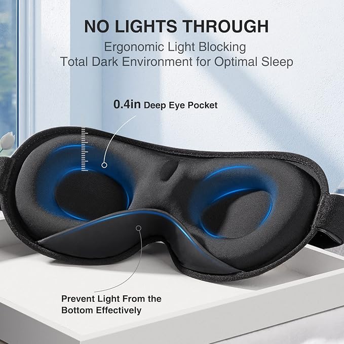 YFONG Weighted Sleep Mask, Women Men 3D Eye Mask Blocking Lights Sleeping Mask - Image 5