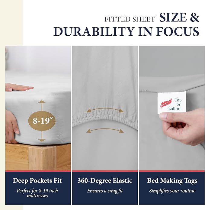 100% Egyptian Cotton Queen Size Sheets Set - Image 4
