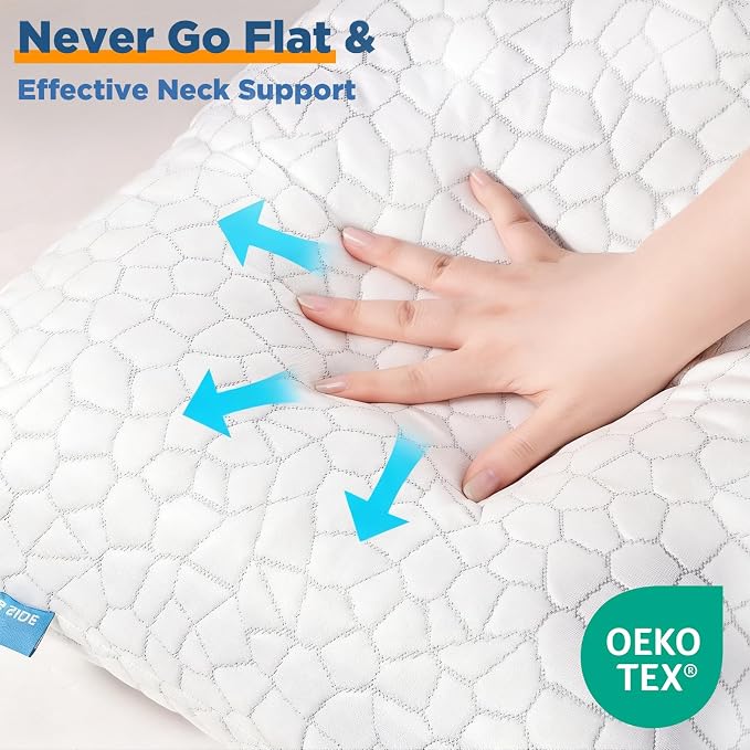 Cooling Pillow Queen Size Set of 2, Adjustable Bed Pillows - Image 5