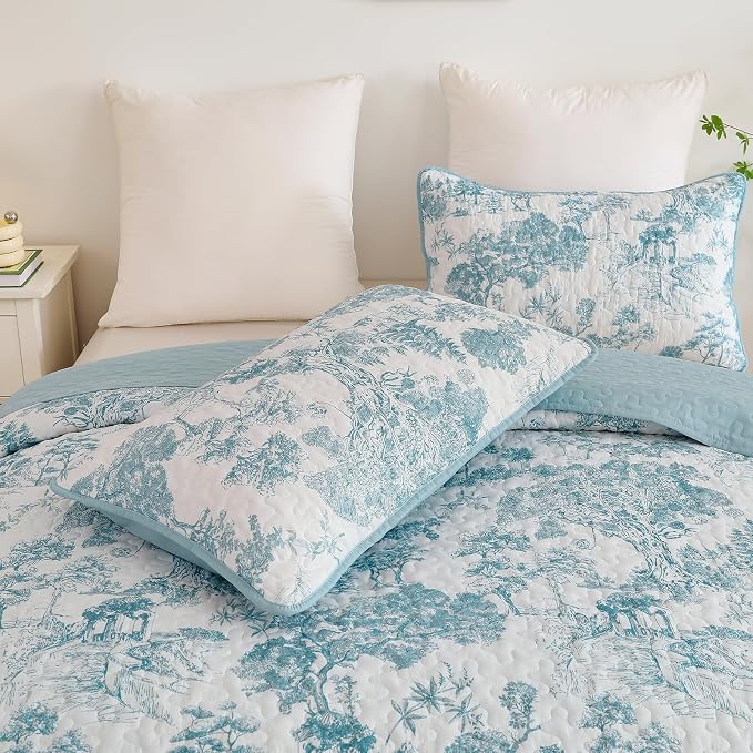 WONGS BEDDING Botanical Quilt Set Queen Size - Image 5