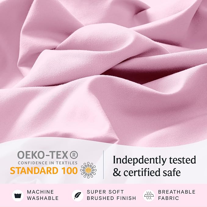 LuxClub 4 PC Sheet Set Bed Sheets Deep Pockets 16" Eco Friendly Wrinkle Free - Image 5