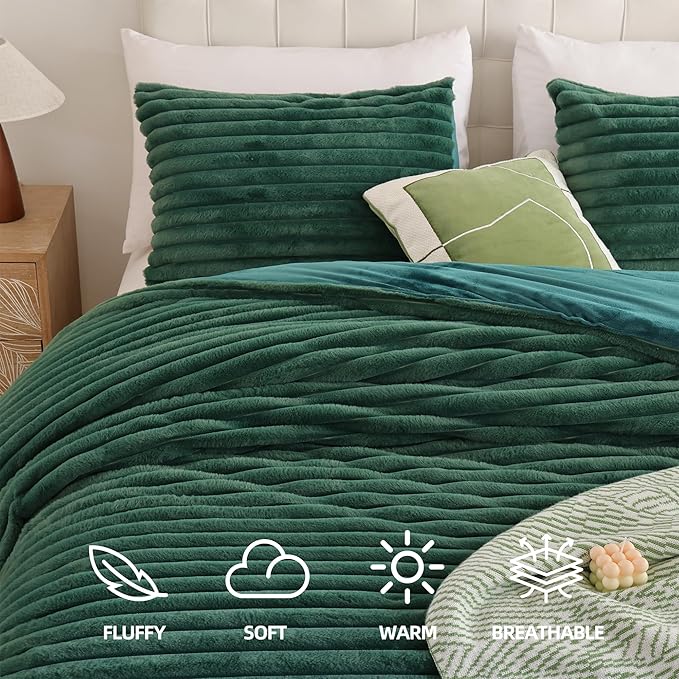 Smoofy Fluffy Queen Comforter Set 3 Pieces - Image 2