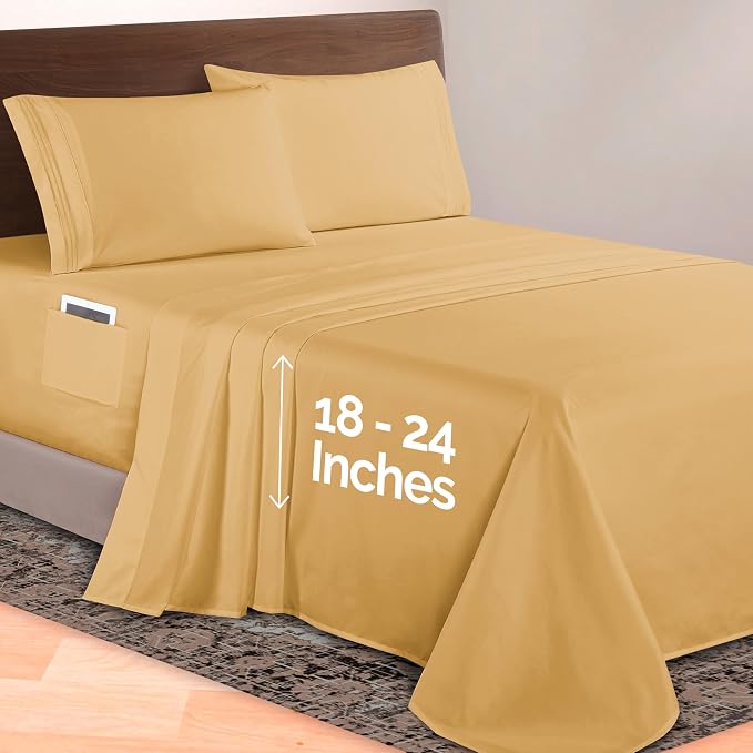 Elegant Comfort Luxurious 1500 Premium Hotel Quality Microfiber 4-Piece Sheet - Image 2