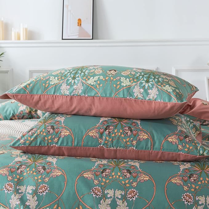 FADFAY Duvet Cover Set Floral Bedding Button Closure Full Premium 100% Cotton - Image 8