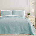 Exclusivo Mezcla King Size Quilt Bedding Set, Lightweight Aqua Blue Quilts King by ExclusivoMezcla