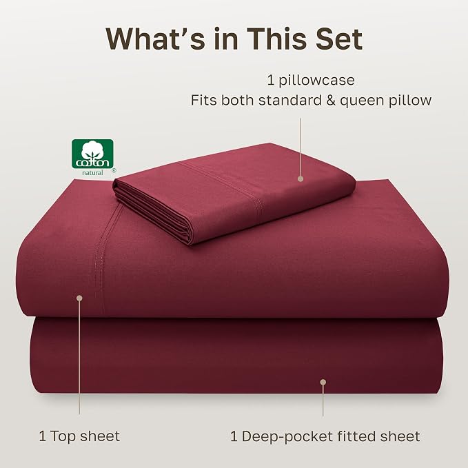 California Design Den 100% Cotton Twin Sheets Set - Image 4