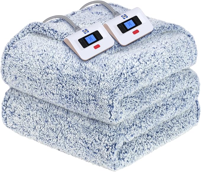 Sealy Electric Blanket Queen Size, Dual Control Soft Sherpa Heated Blanket by Sealy
