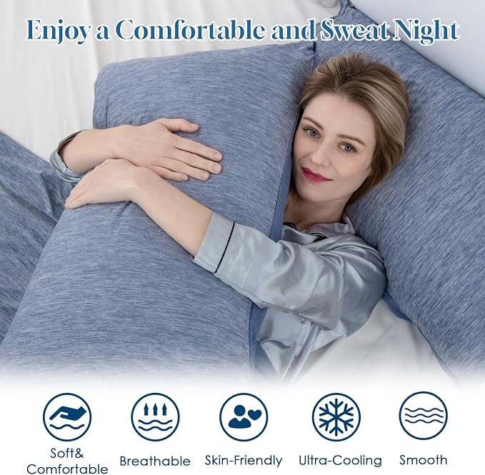 CHOSHOME Cooling Pillow Cases Zipper Pillow Covers Q-Max > 0.45 Zippered - Image 4