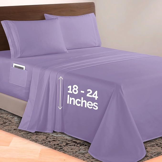 Elegant Comfort Luxurious 1500 Premium Hotel Quality Microfiber 4-Piece Sheet - Image 2