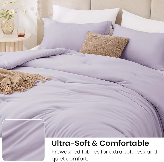 Love's cabin Lavender Full Comforter Set, 3-Piece Prewashed Bed Set - Image 4