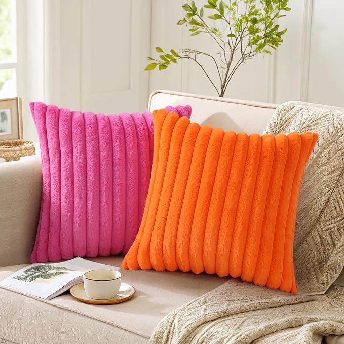 Pallene Faux Fur Plush Lumbar Throw Pillow Covers 12x20 Set of 2, Luxury Soft - Image 6