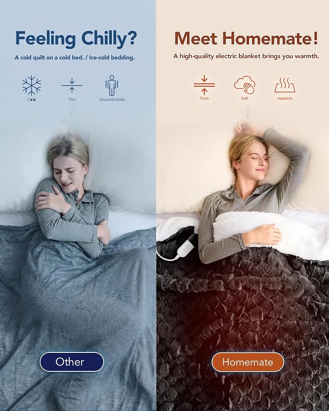 Homemate Electric Heated Throw Blanket - Image 4