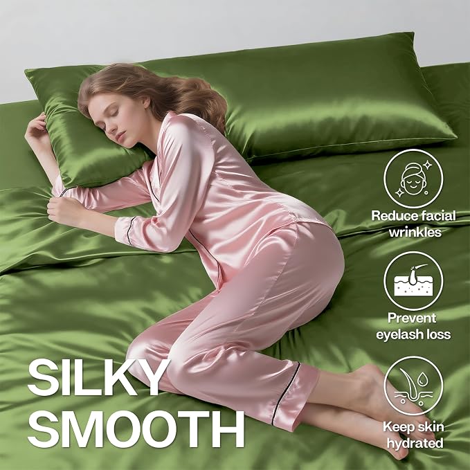 MR&HM Satin Body Pillow Cover, Soft and Breathable Body Pillow Case - Image 4