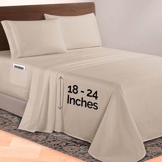 Elegant Comfort Luxurious 1500 Premium Hotel Quality Microfiber 4-Piece Sheet - Image 2