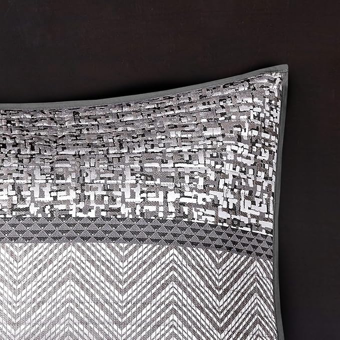 Madison Park Queen Quilt Set Lustrous Jacquard & Glitter Accent Coverlet Set - Image 7