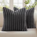 decorUhome Cozy Faux Fur Throw Pillow Covers 22x22 Set of 2 Decorative Soft by decorUhome