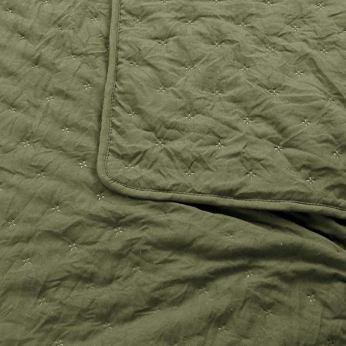 ROARINGWILD Olive Green Cloud Twin Size Quilt Bedding Sets - Image 4