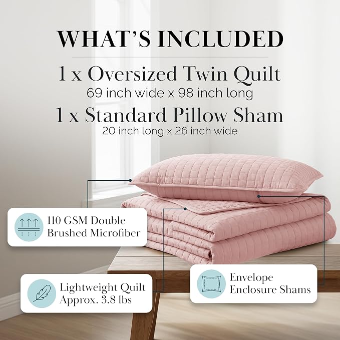 Southshore Fine Living, Inc. Stitched Twin XL Comforter Quilt Bedding Set - Image 2