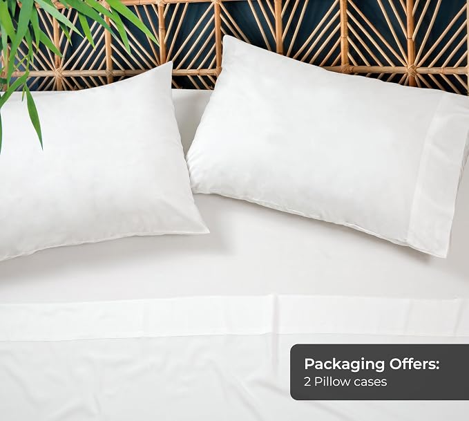 Royale Linens Cooling Pillow Cases Standard Size Set of 2-100% Rayon Derived - Image 5