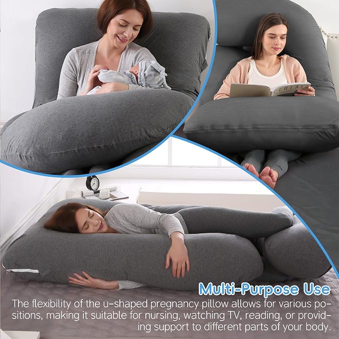 U-Shaped Pregnancy Pillow for Sleeping, Full Body Support for Back, HIPS & - Image 6