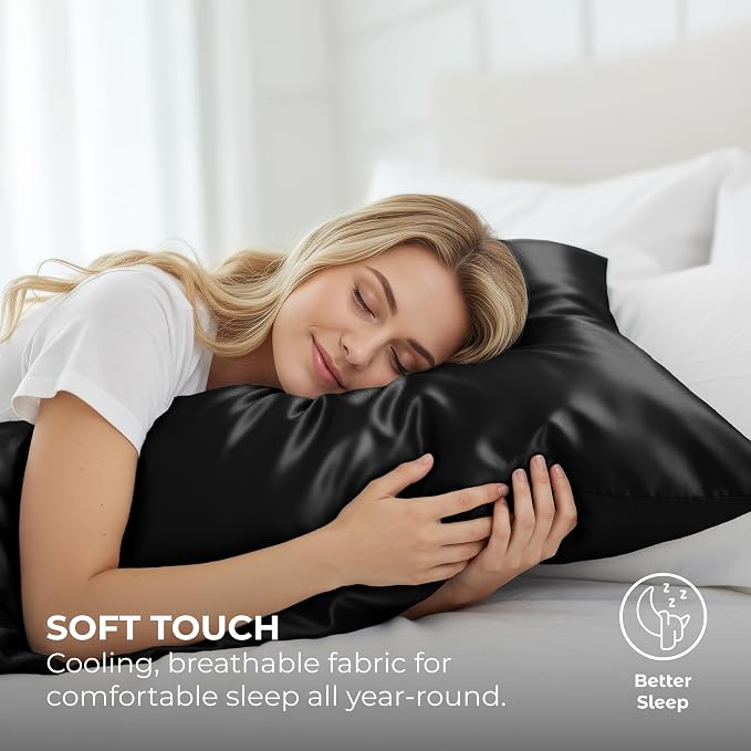 Pure Bedding Satin Pillowcase 2 Pack - Image 3