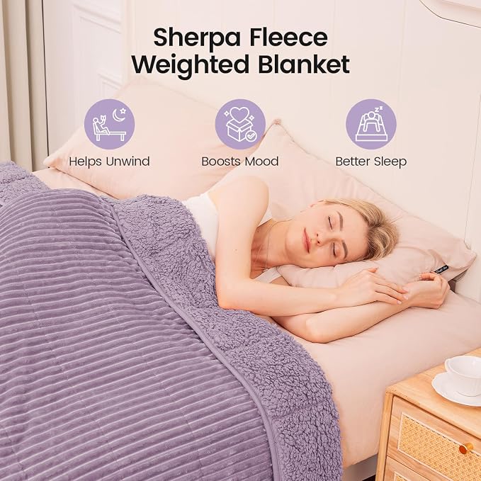 Sherpa Fleece Adult Weighted Blanket 20lbs - Image 2