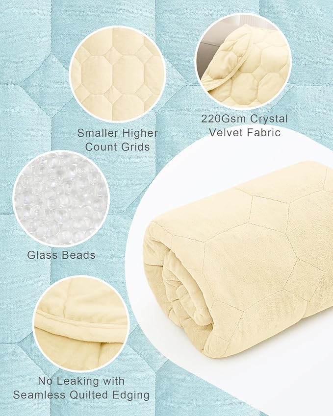Cottonblue Weighted Lap Blanket 7lbs, Cozy Luxury Crystal Velvet Weighted - Image 4