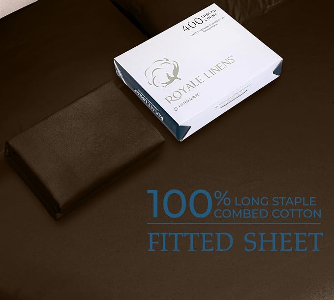 Royale Linens 400 Thread Count 100% American Grown Cotton Fitted Sheet King Size - Image 9