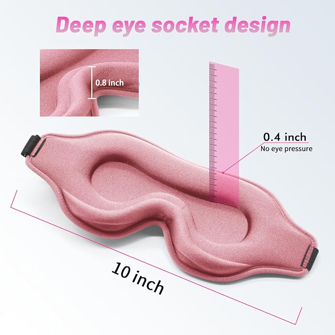 Sleep Eye Mask for Men Women, Sleeping Mask for Side Sleeper, Travel Blackout - Image 4