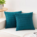 Aegero Pack of 2 Corduroy Decorative Throw Pillow Covers 18x18 Inch Soft by Unknown