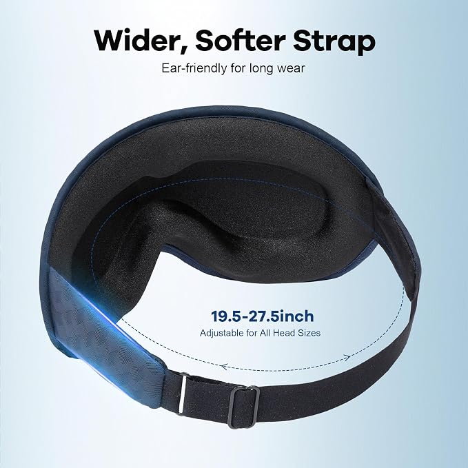 Weighted Blackout Sleep Mask for Men: 3D Contoured Zero Eye Pressure Sleep Mask - Image 7