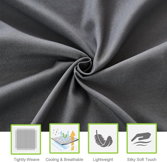 ILAVANDE Grey Twin Sheets Set, 3 Piece, Hotel Luxury 1800 Series Super Soft - Image 4