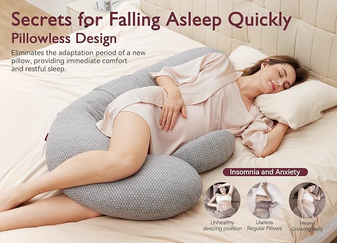 Momcozy Pregnancy Pillow, Original F Shaped Maternity Pillow - Image 3