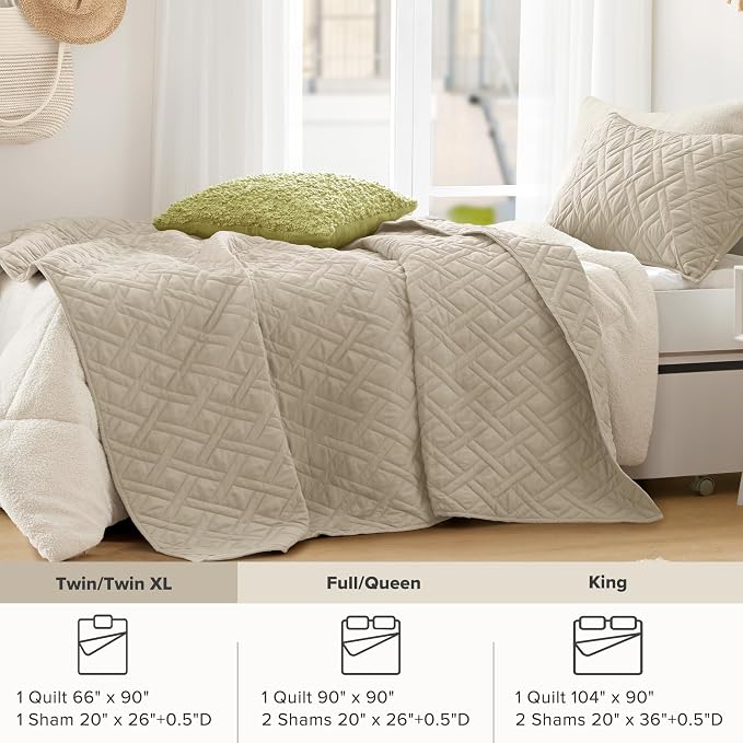 Comfort Spaces Twin Quilt Set Modern Reversible Diamond Coverlet Twin Bedding - Image 8
