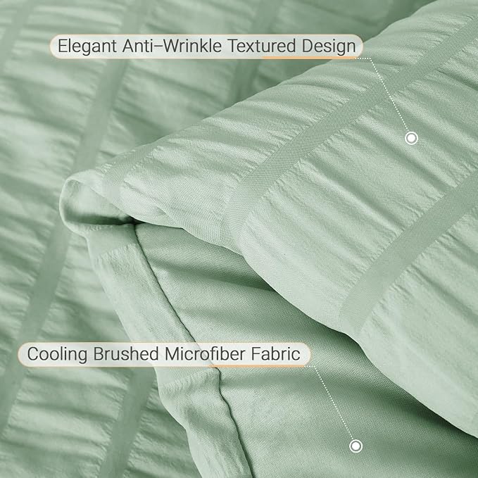 MUXHOMO 7 Pieces Full Comforter Set, Seersucker Bed in a Bag Full Size - Image 6