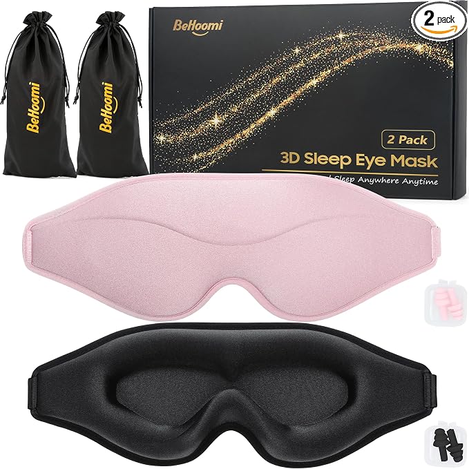 BeHoomi Sleep Mask, 2 Packs Premium Eye Mask by BeHoomi