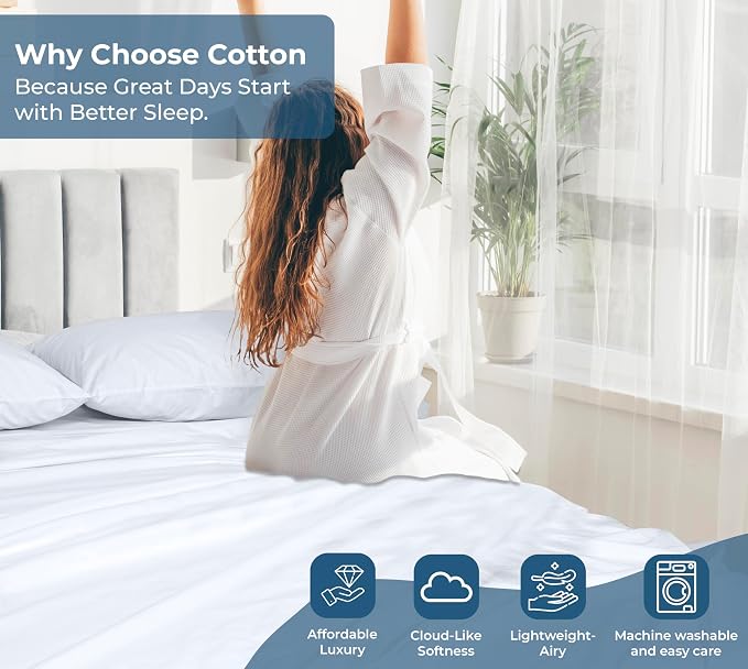 Royale Linens 100% Organic Cotton Queen Flat Sheet Only - Image 7