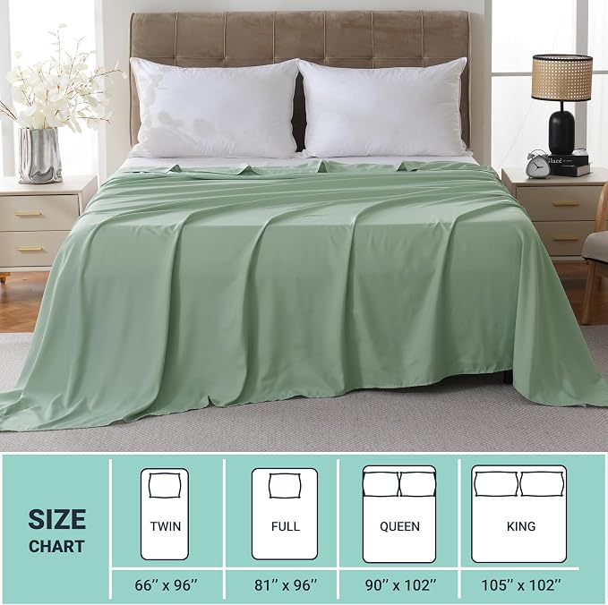 ZPECC Twin Flat Sheet Only 1 Pack, Durable Sage Green Top Bed Sheets - Image 5