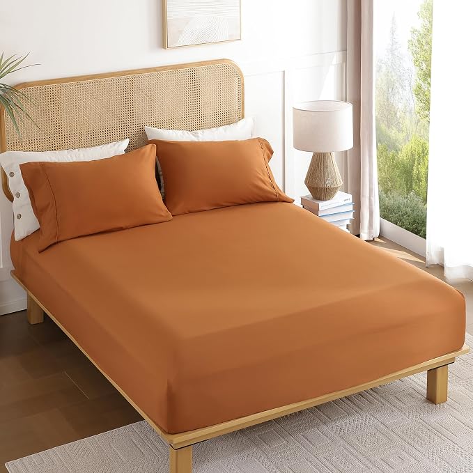 King Sheet Set 4 Piece, Soft Breathable Cooling Microfiber Bed Sheets - Image 7