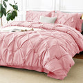 CozyLux Queen Comforter Set Pink, 7 Pieces Pintuck Bed in A Bag, Premium Pink by CozyLux