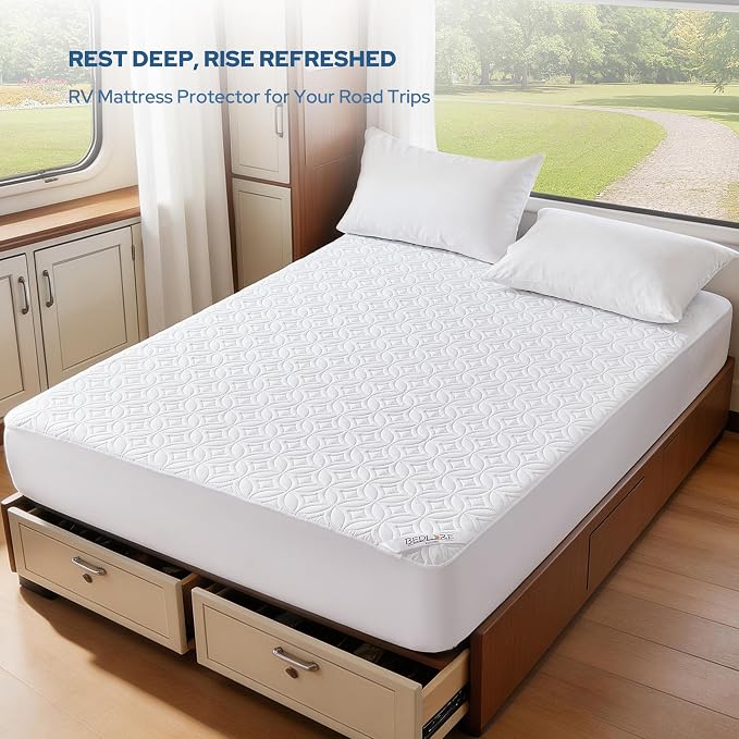 BEDLORE Waterproof Mattress Protector, RV Queen Size Mattress Pad Noiseless - Image 3