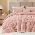 BEDELITE Fleece Queen Comforter Set -Super Soft & Warm Fluffy Dusty Pink Bedding by BEDELITE