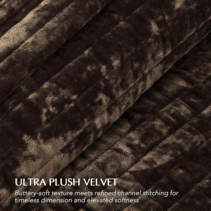EVERGRACE Velvet Quilt Set California King 118'' x 106'', Luxurious Soft - Image 5