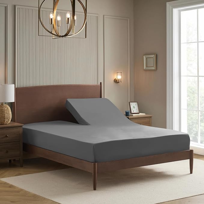 Split Head King Sheets Set for Adjustable Beds 4 Piece Flex Top Bed Sheets – by SweetHomeCollection