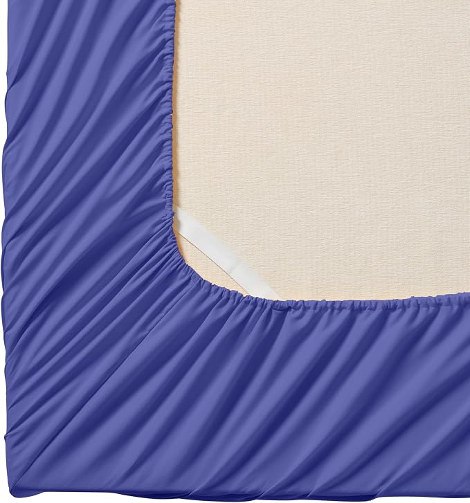 Queen Fitted Sheet Only with Full Elastic & Built in Corner Sheet Straps to - Image 2