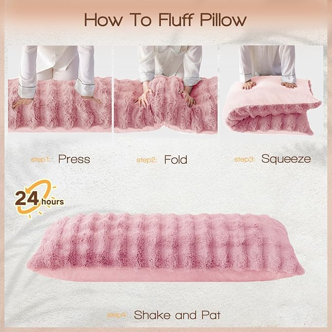 YZ HOME Faux Fur Fluffy Body Pillow - Image 9