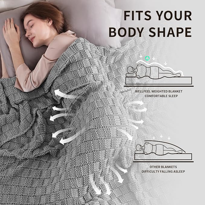 Knitted Weighted Blanket Kids, No Beads Heavy Blanket 36” x 48'' 5lbs, - Image 3