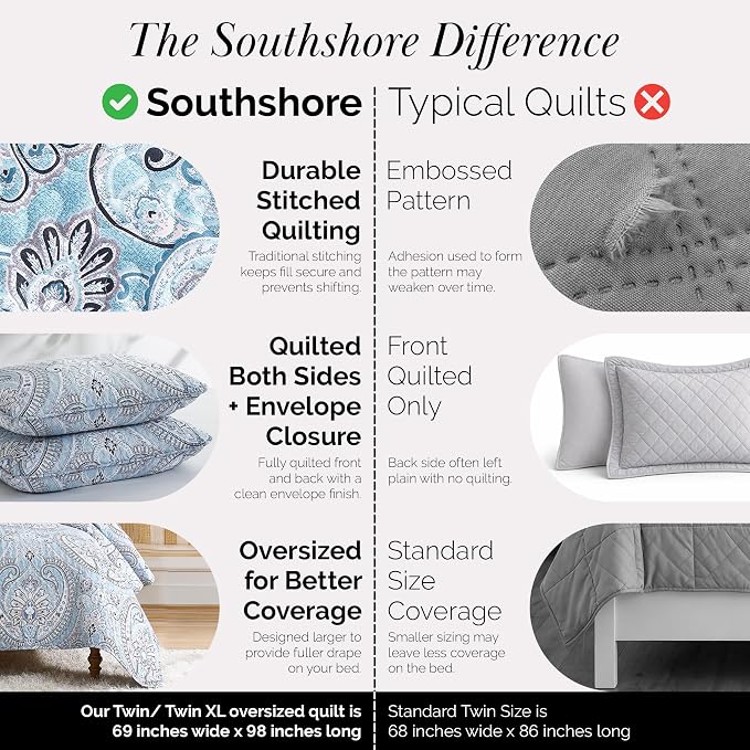 Southshore Fine Living, Inc. Twin XL Comforter Quilt Set, Dorm Bedding - Image 4