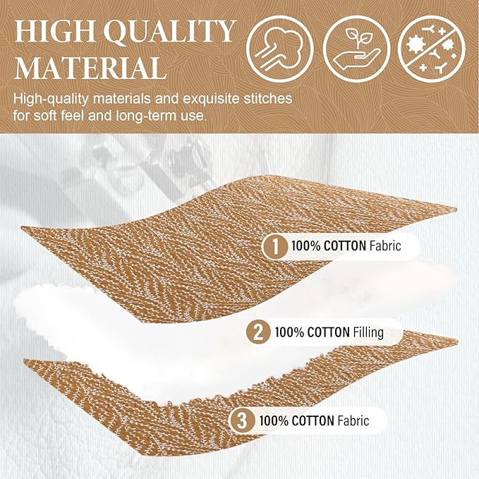 SahSahCasa Quilt Set King Size, 100% Cotton Quilt Bedding Set Bedspread - Image 5